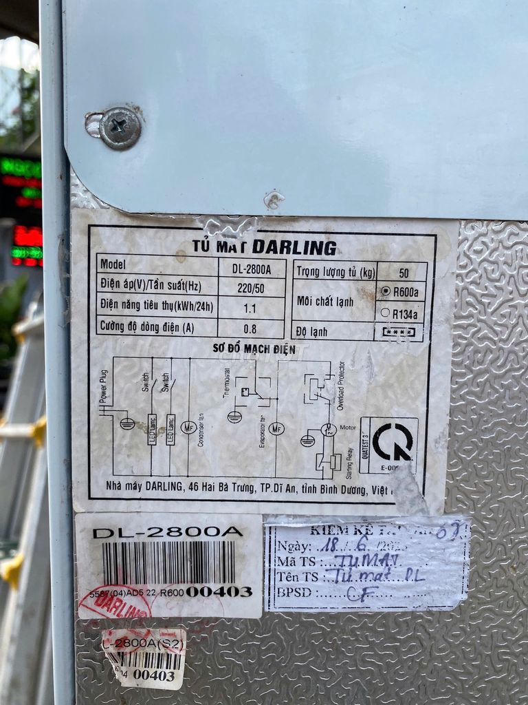 TỦ MÁT DARLING 280L DL-2800A gas R600A tiết kiệm điện năng - bảo hành 6 tháng - free ship - Hình ảnh 6