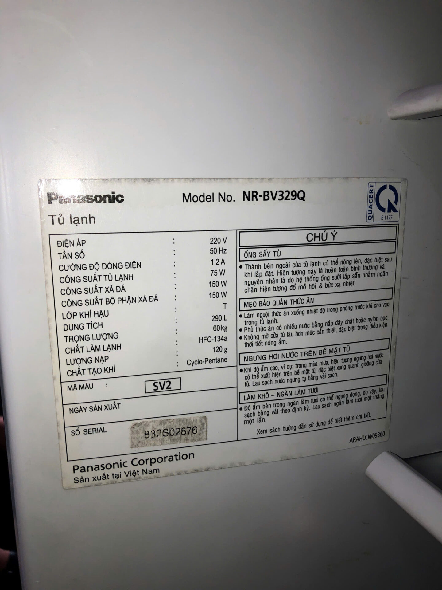 Tủ lạnh Panasonic Inverter 290 lít NR-BV329Q - Hình ảnh 7