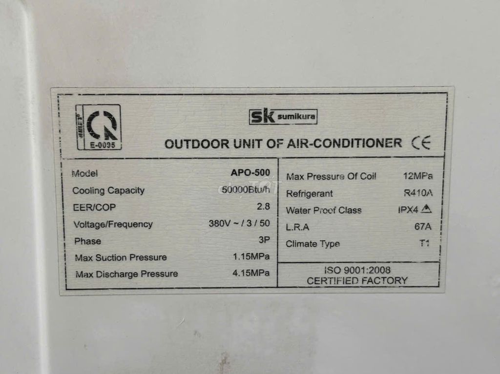 Máy lạnh âm trần 5hp APO-500 - Hình ảnh 3