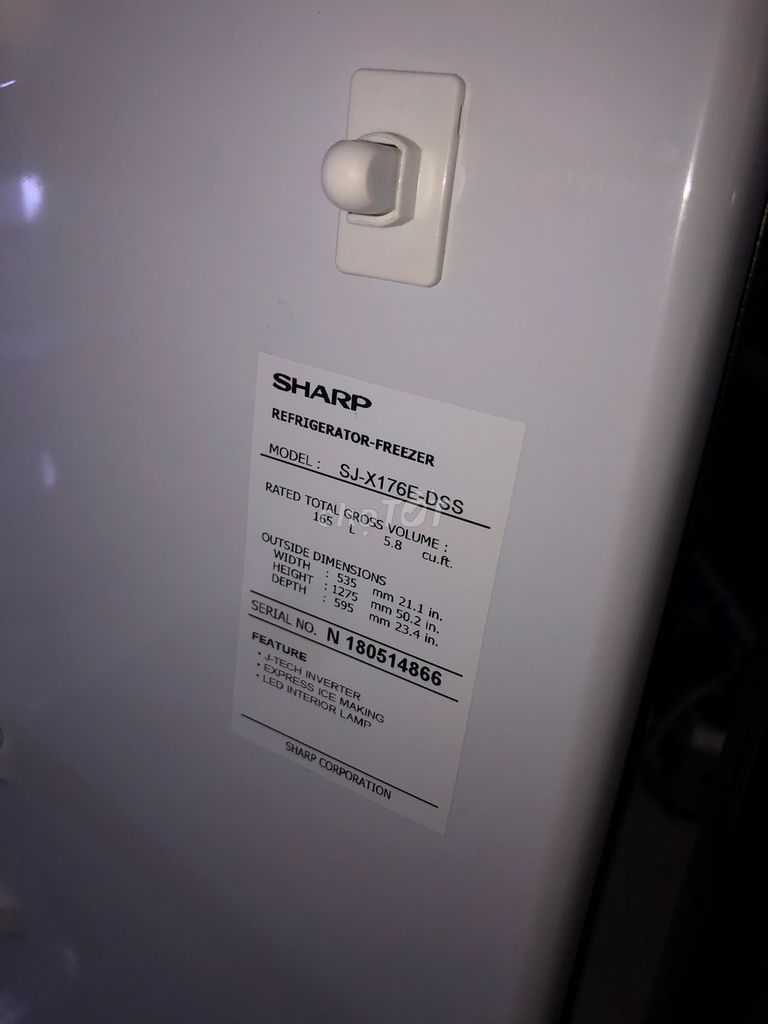 Tủ lạnh Sharp Inverter 165L SJ-X176E-DSS nhẹ điện - Hình ảnh 7