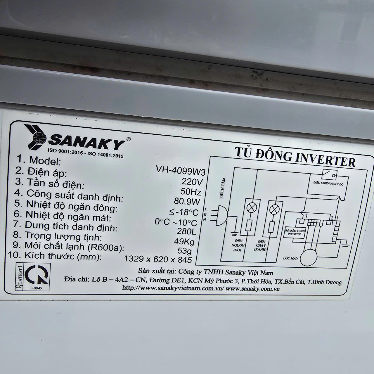 Tủ đông Sanaky VH-4099W3 280 lít 2 cửa zin mới 90% - FREE SHIP - Hình ảnh 6