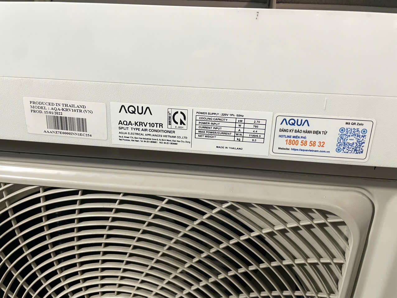 Máy lạnh Aqua Inverter 1 HP AQA-KCRV10TR nhẹ điện -BAO CÔNG LẮP ĐẶT - bảo hành 6 tháng - Hình ảnh 6