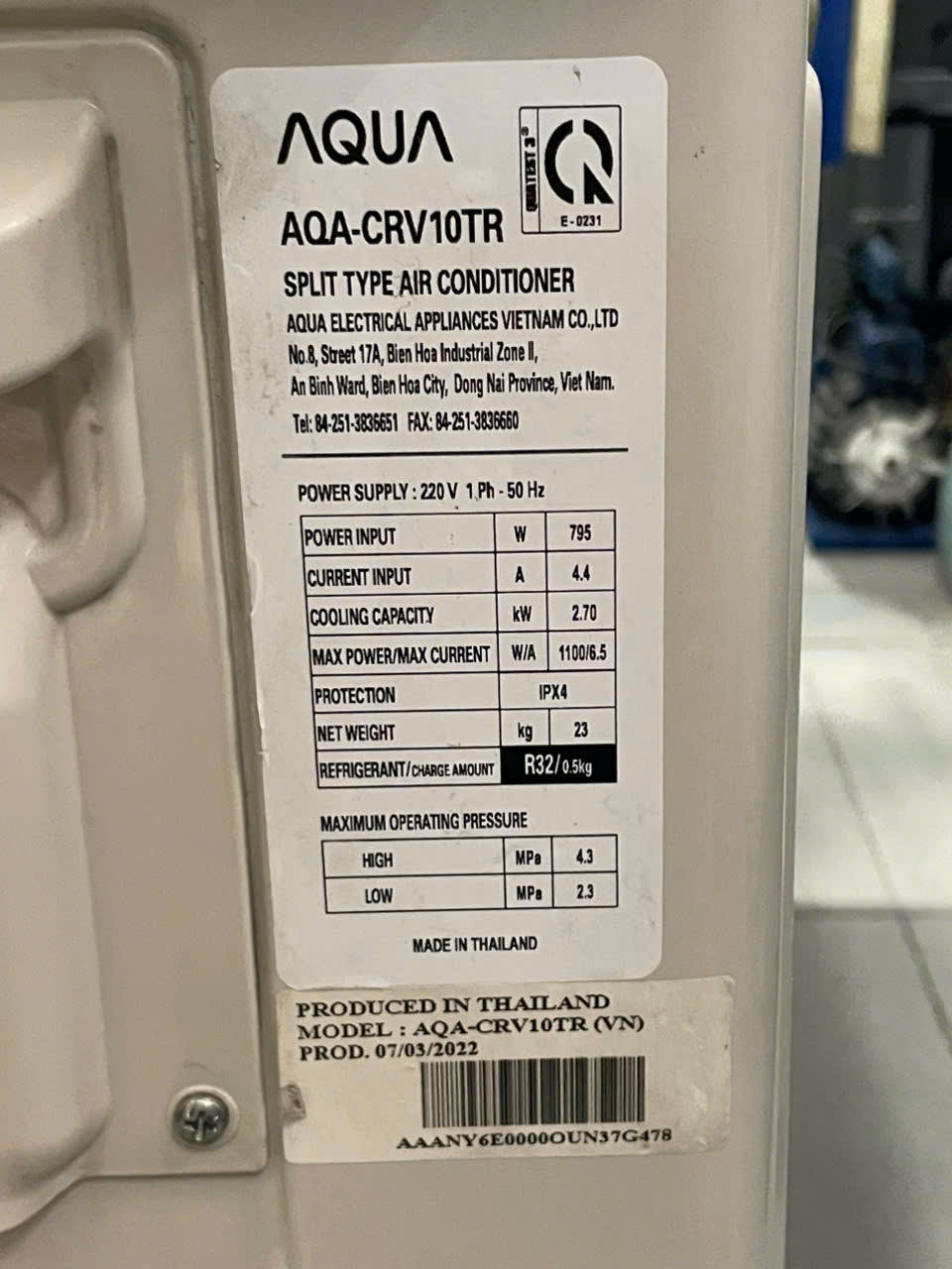 Máy lạnh Aqua Inverter 1 HP AQA-KCRV10TR nhẹ điện -BAO CÔNG LẮP ĐẶT - bảo hành 6 tháng - Hình ảnh 7