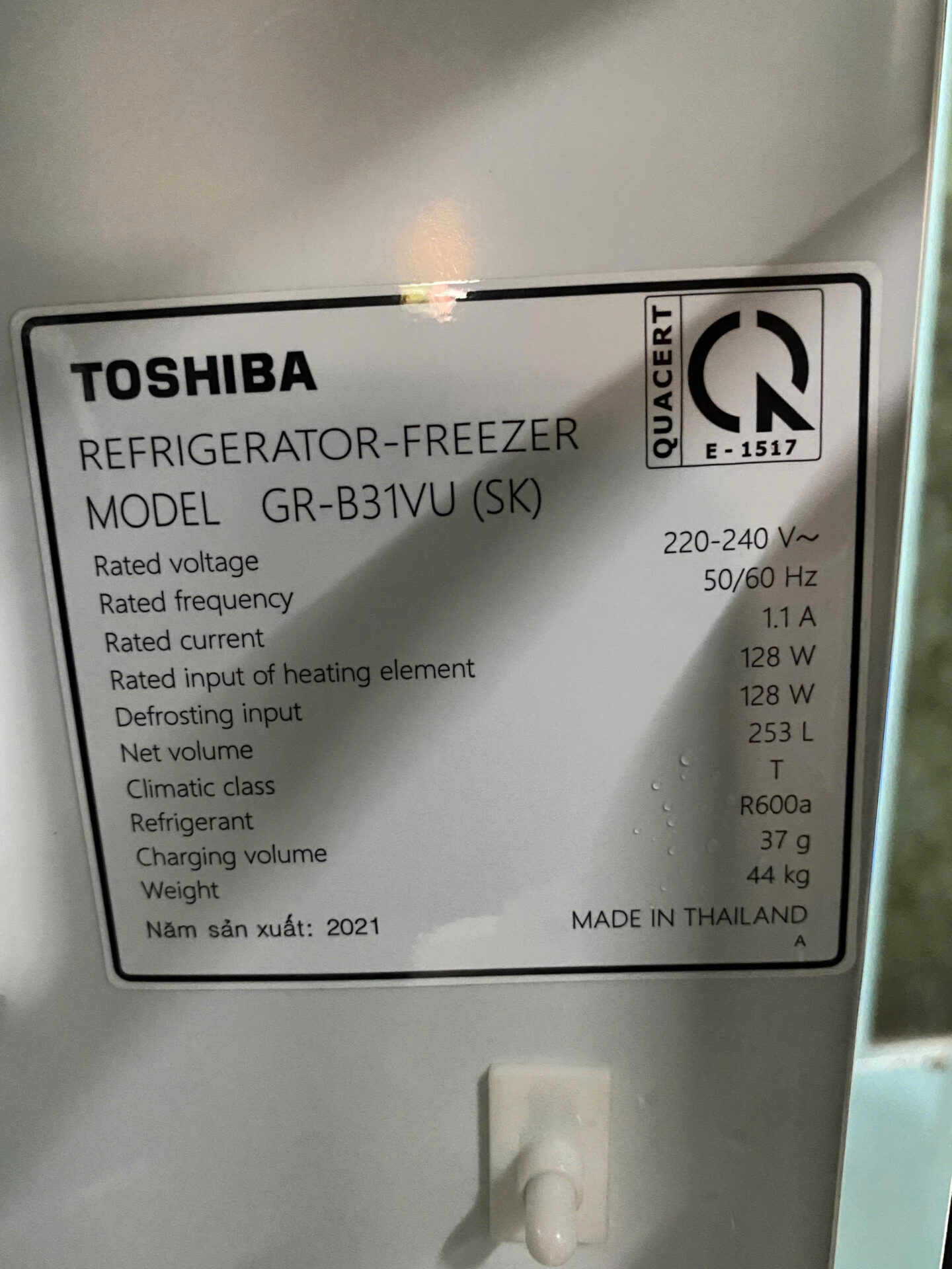 Tủ lạnh Toshiba Inverter 253 lít GR-B31VU SK Freeship - Hình ảnh 3
