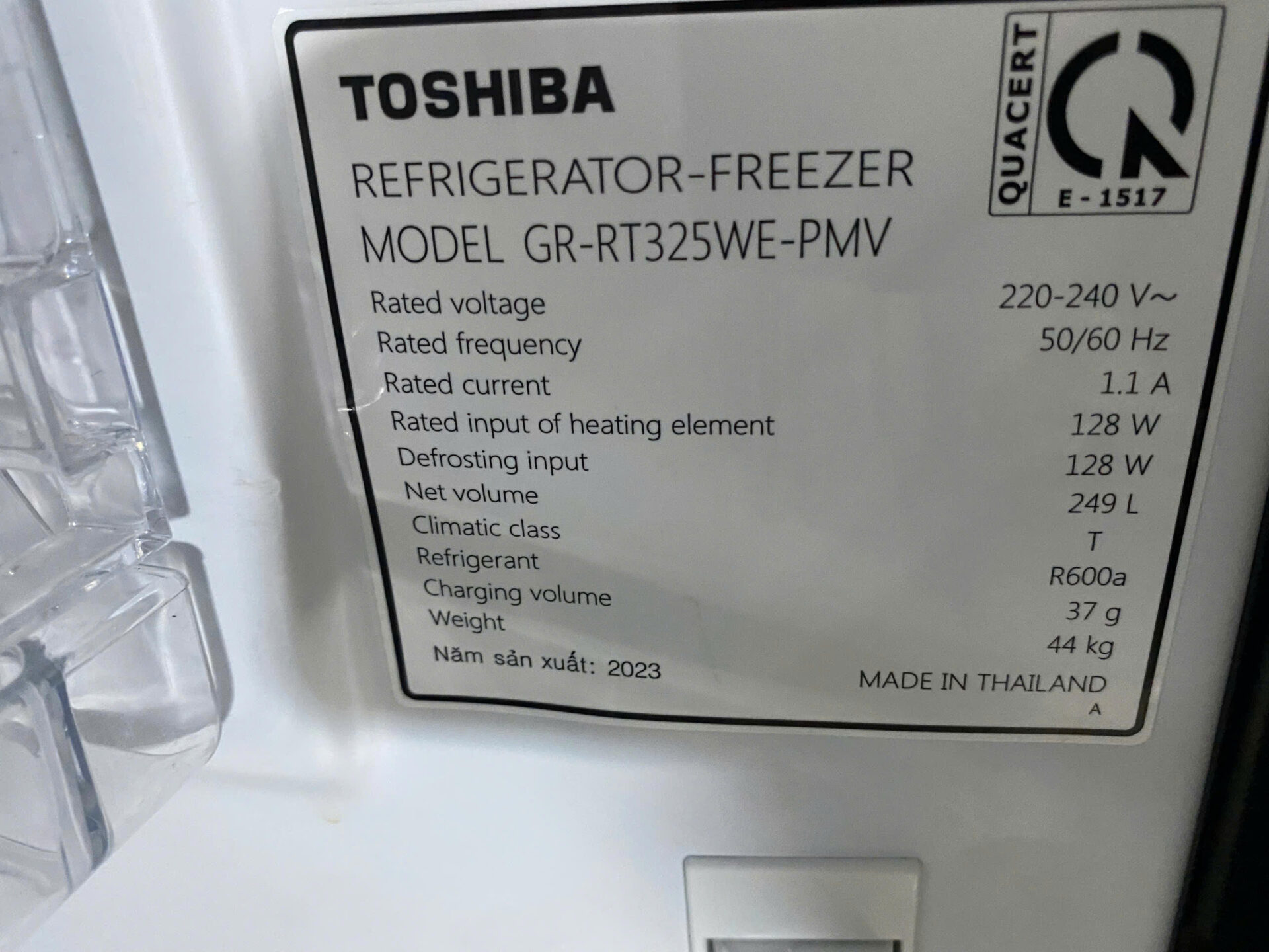 Tủ lạnh Toshiba Inverter 249 lít GR-RT325WE-PMV - miễn phí vận chuyển - Hình ảnh 8