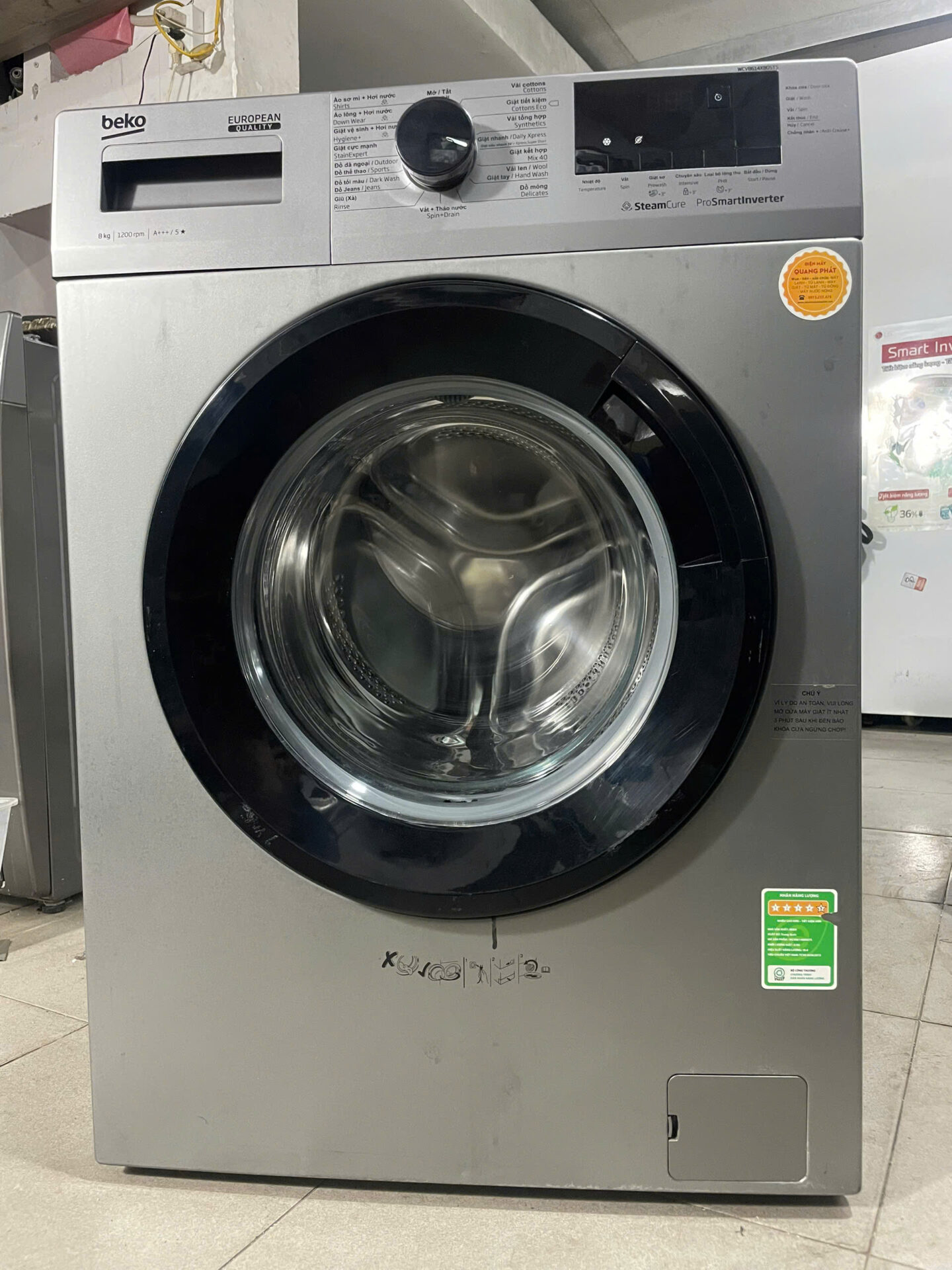 Máy giặt Beko 8kg Inverter nhẹ điện - FreeShip