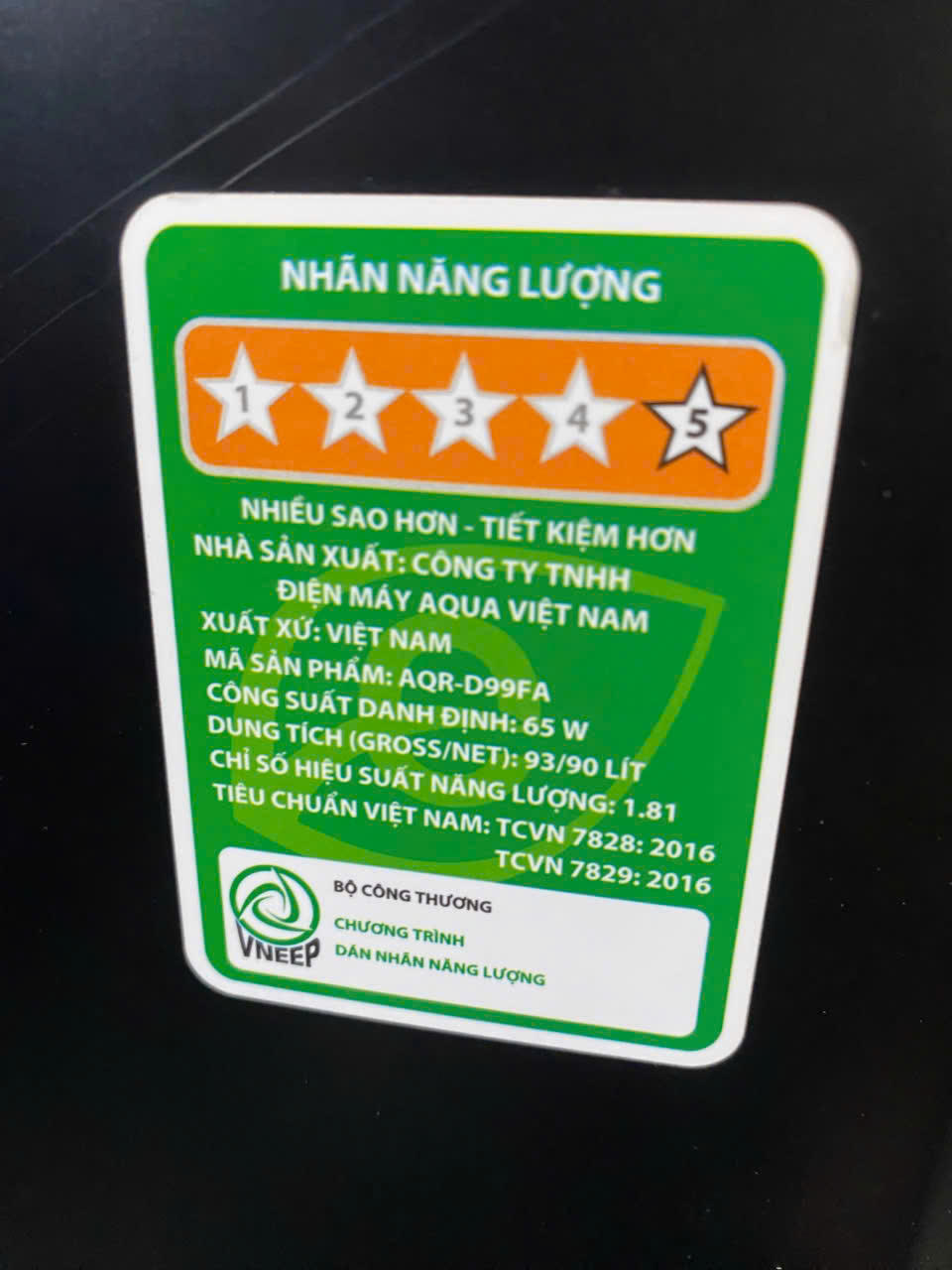 Tủ lạnh Aqua 90 lít AQR-D99FA zin mới 95% nhẹ điện - FreeShip - Hình ảnh 6
