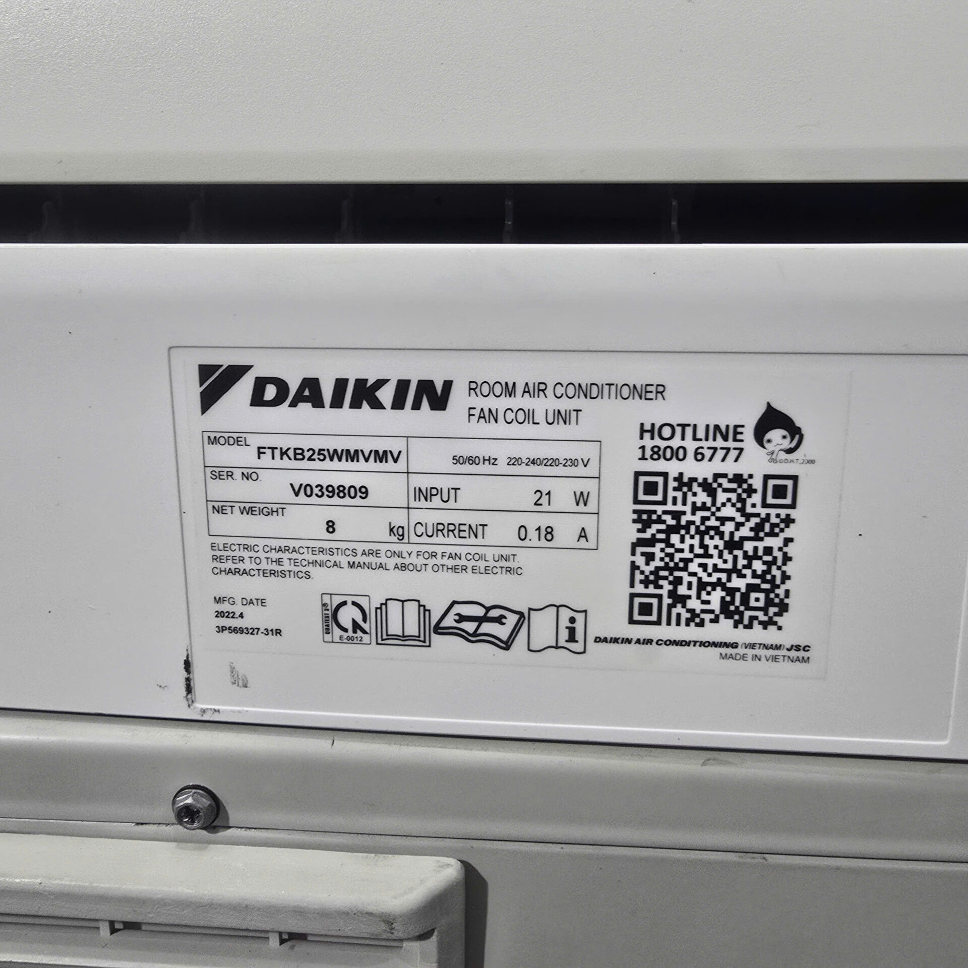 Máy lạnh Daikin Inverter 1HP FTKB25WMVMV - Hình ảnh 6
