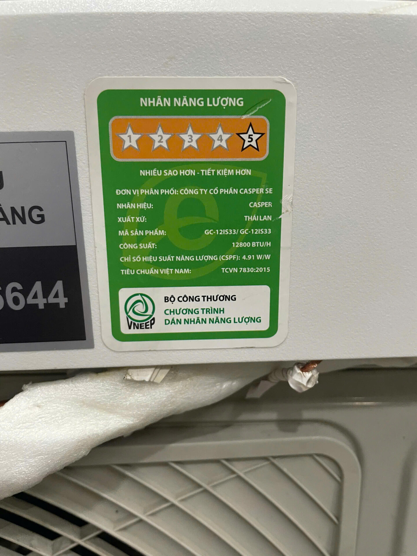 Máy lạnh Casper 1.5HP Inverter GC-12IS33 nhẹ điện - Hình ảnh 7