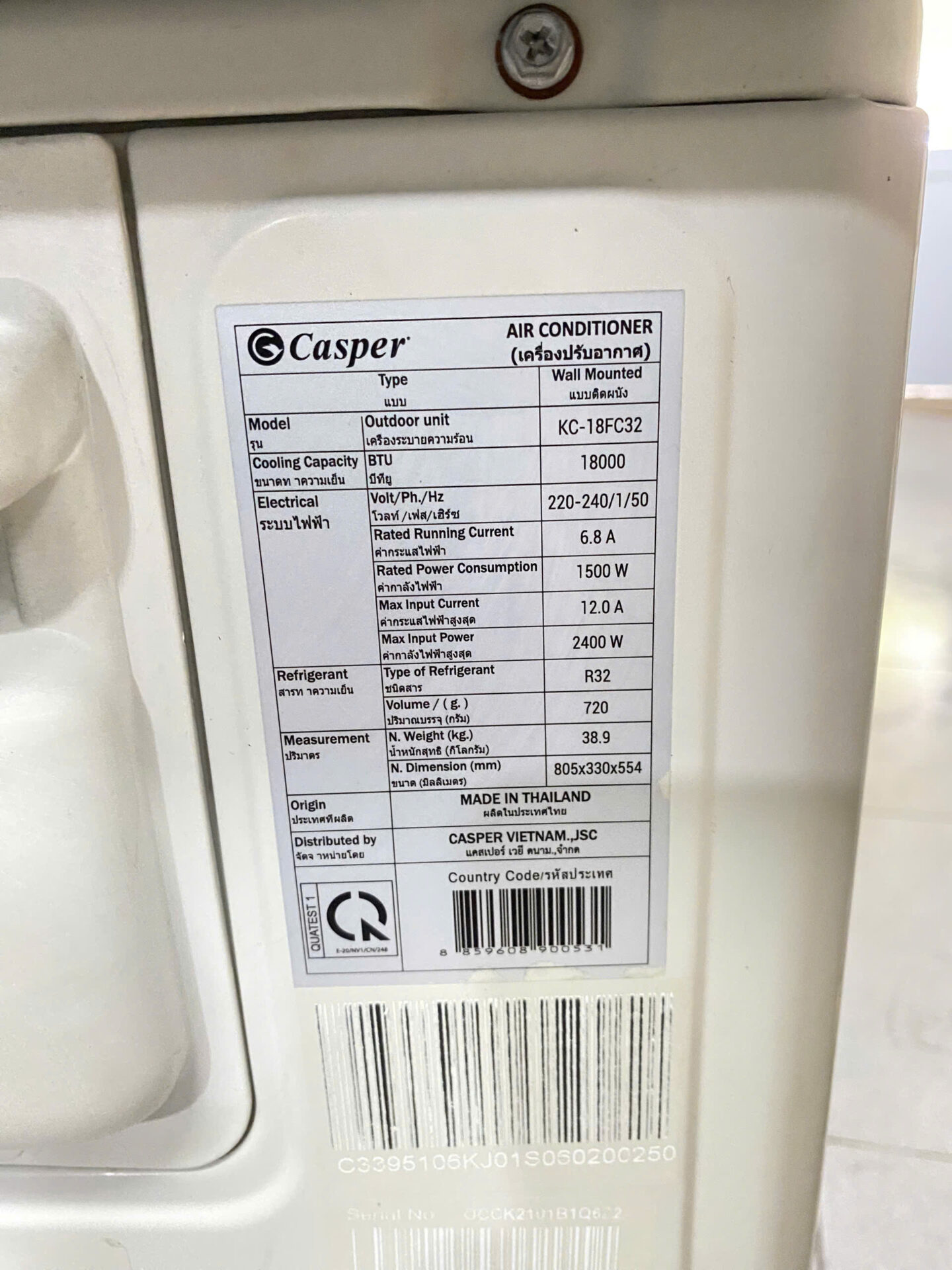 Máy lạnh Casper 2HP KC-18FC32 - Bao công lắp đặt - Hình ảnh 7