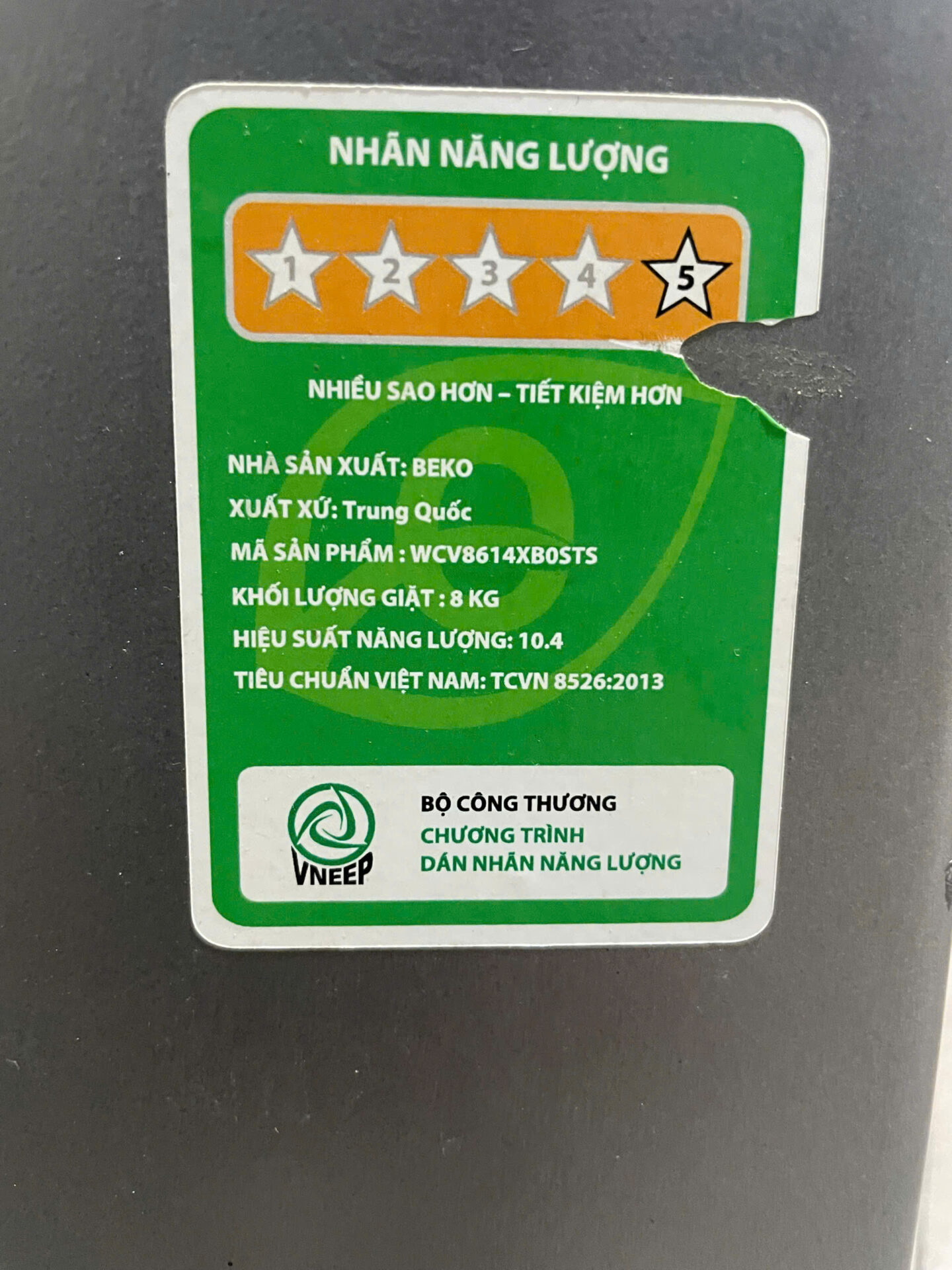Máy giặt Beko 8kg Inverter nhẹ điện - FreeShip - Hình ảnh 8