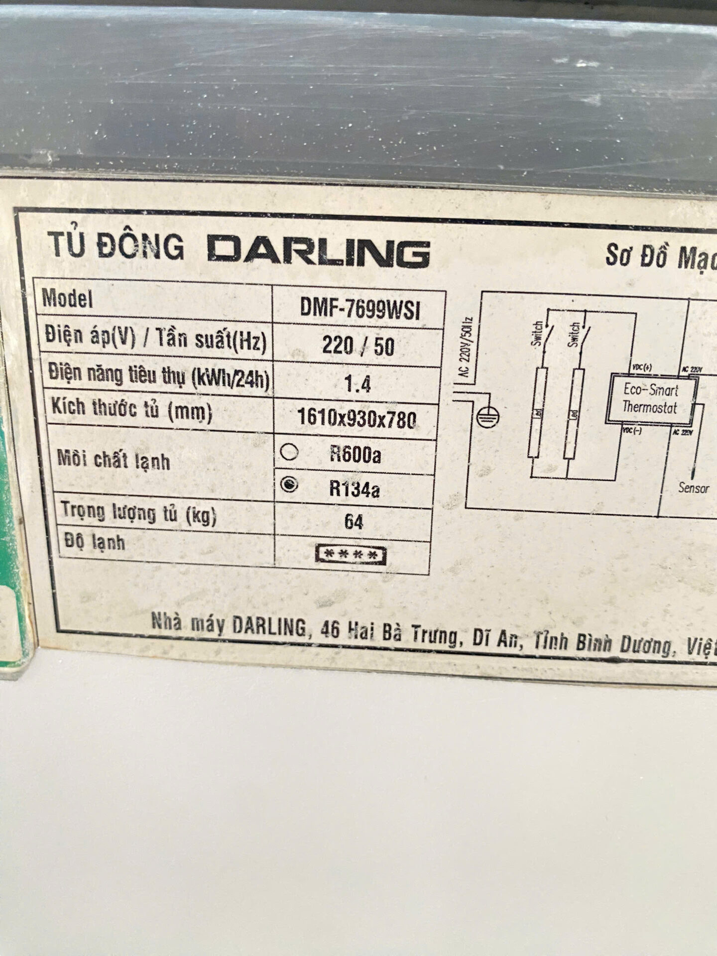Tủ đông mát Darling 770 lít Inverter siêu nhẹ điện FreeShip - Hình ảnh 6