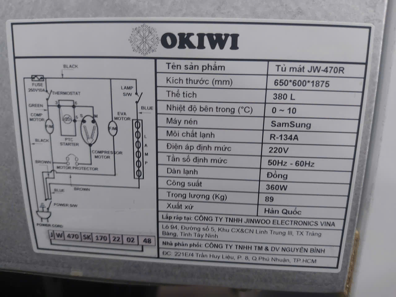 Tủ mát Okiwi JW-470R 380L tiết kiệm điện FreeShip - Hình ảnh 8