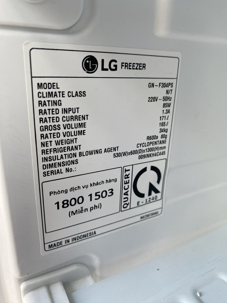 Tủ đông LG 165 lít Inverter GN-F304PS (FreeShip) - Hình ảnh 9