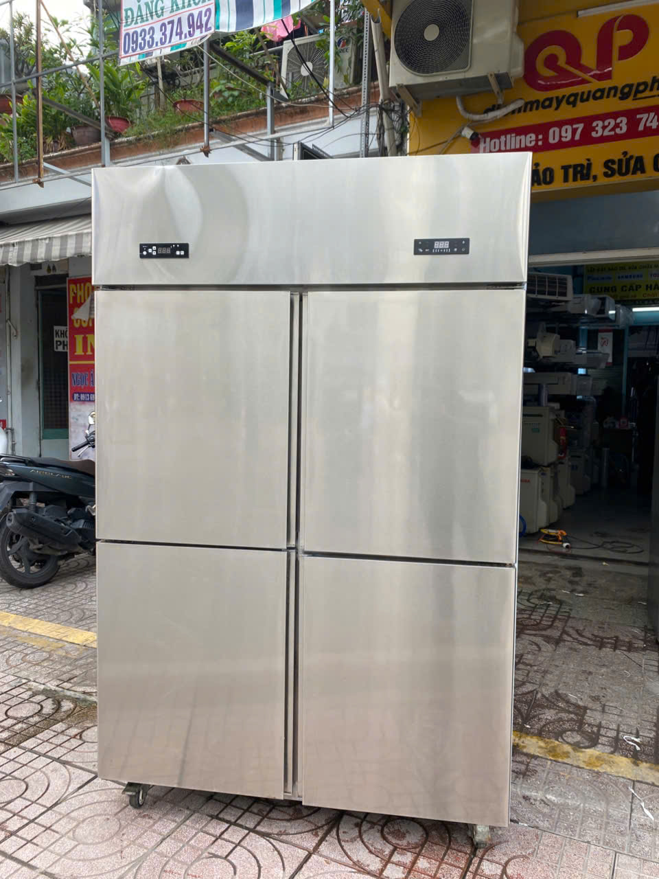Tủ đông mát Inox 4 cánh OUCBOLL 870 lít BCD-1200F Zin Lướt - BH 12 tháng - FreeShip