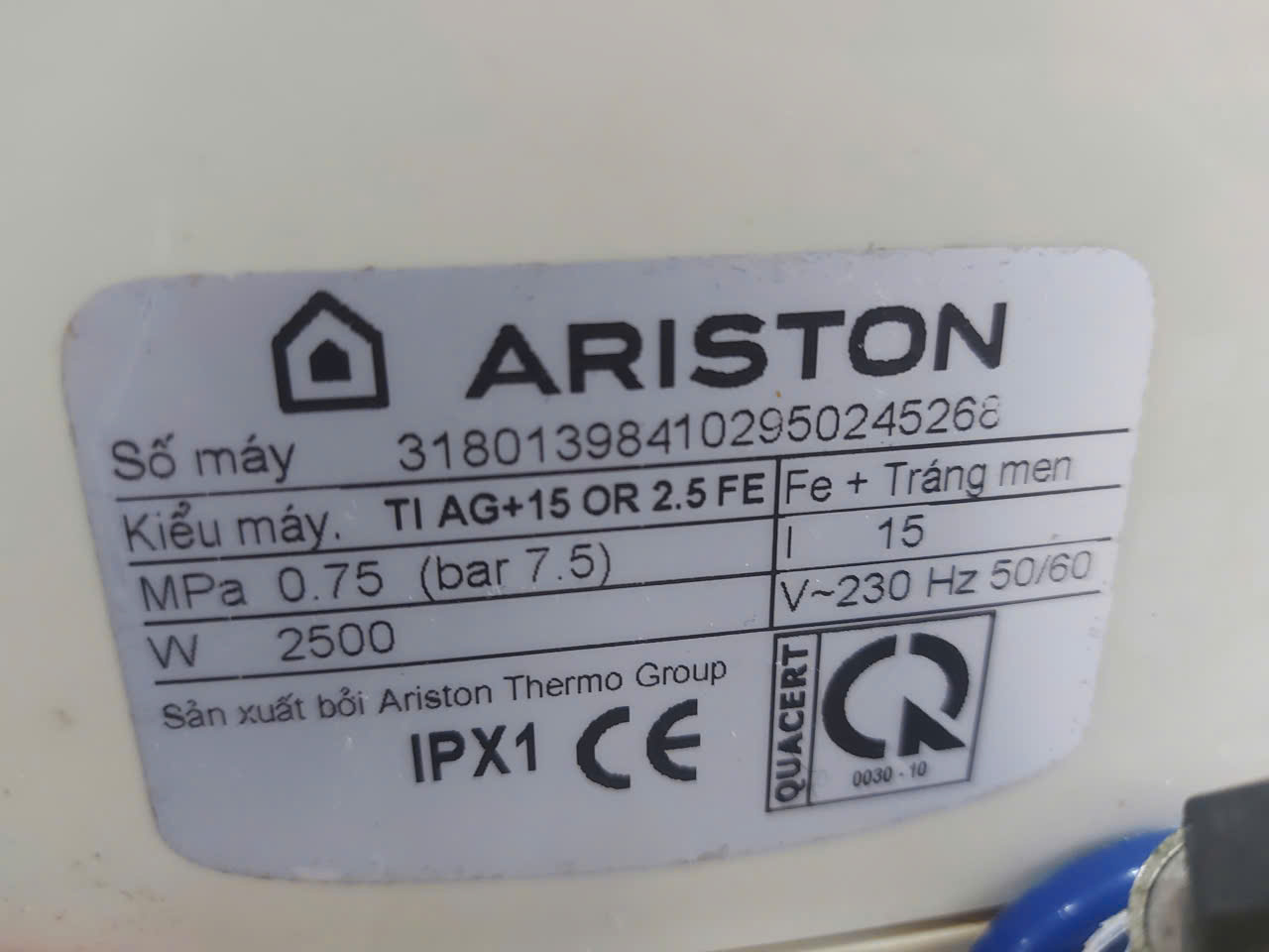 Bình nóng lạnh Ariston 15 lít - Free Ship & lắp đặt - Hình ảnh 3