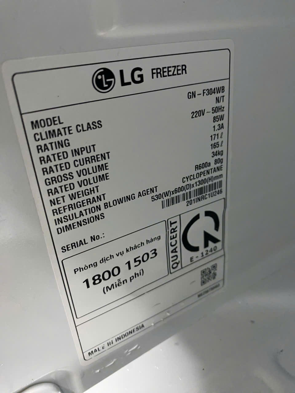 Tủ đông LG 165 lít Inverter GN-F304WB - Free Ship - Hình ảnh 6