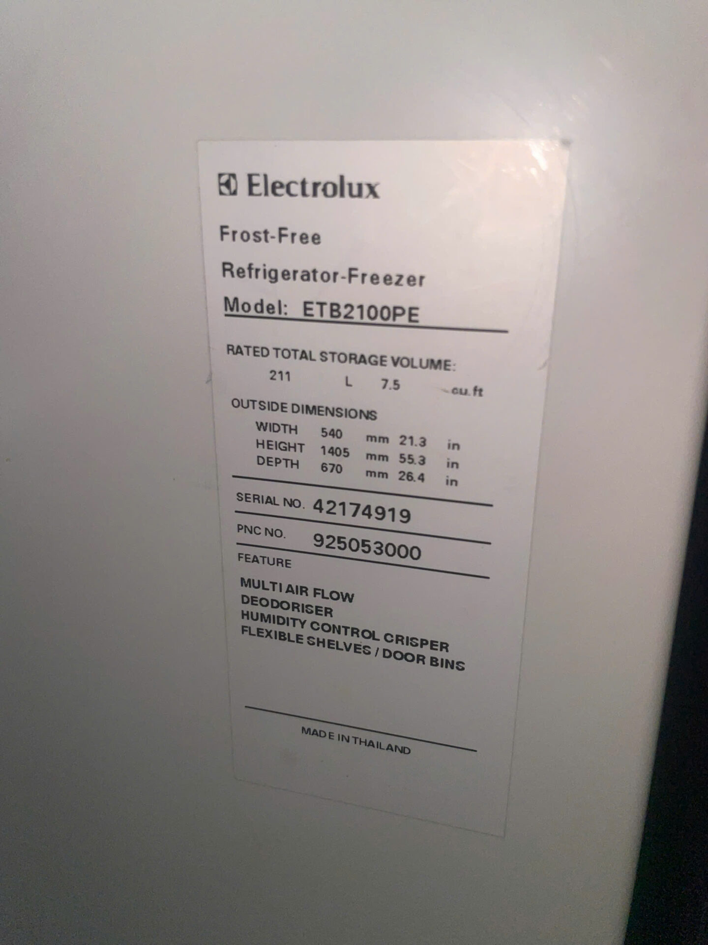 Tủ lạnh Electrolux 211 lít ThaiLan Bền bỉ FreeShip - Hình ảnh 7