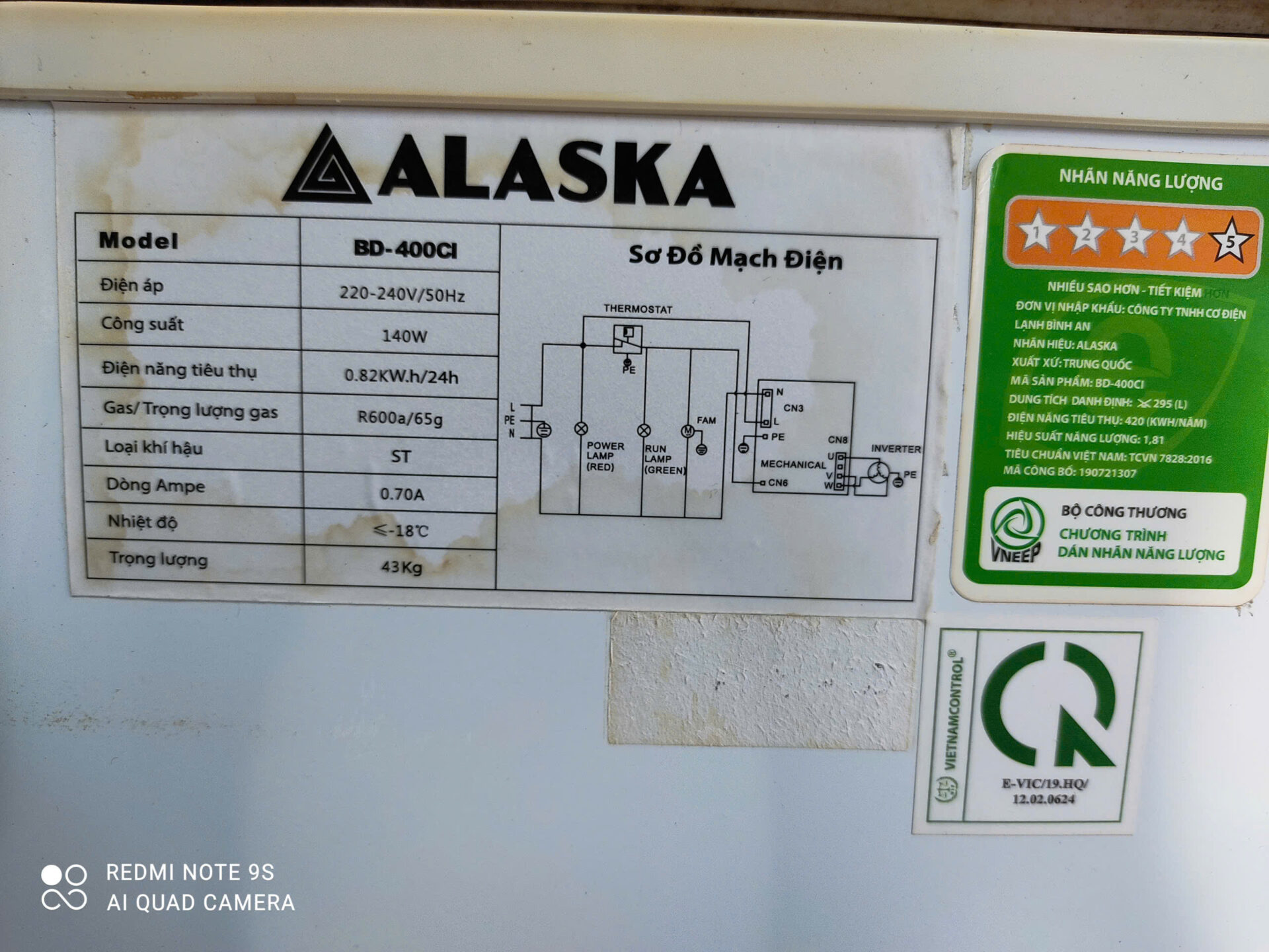 Tủ đông Alaska 295 lít Inverter BD-400CI Free Ship - Hình ảnh 7
