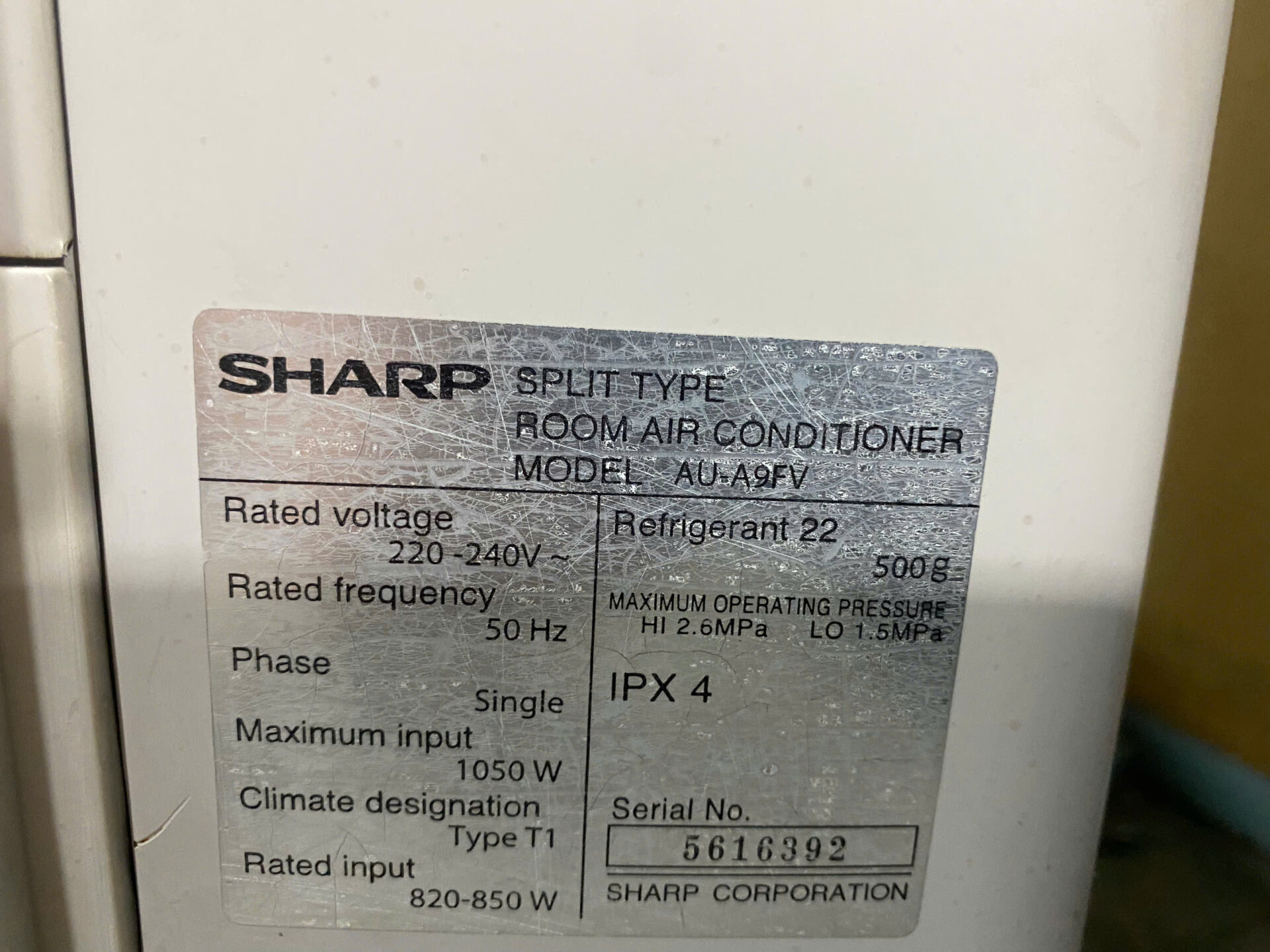 Máy lạnh Sharp mono 1hp AU-A9FV - Hình ảnh 6