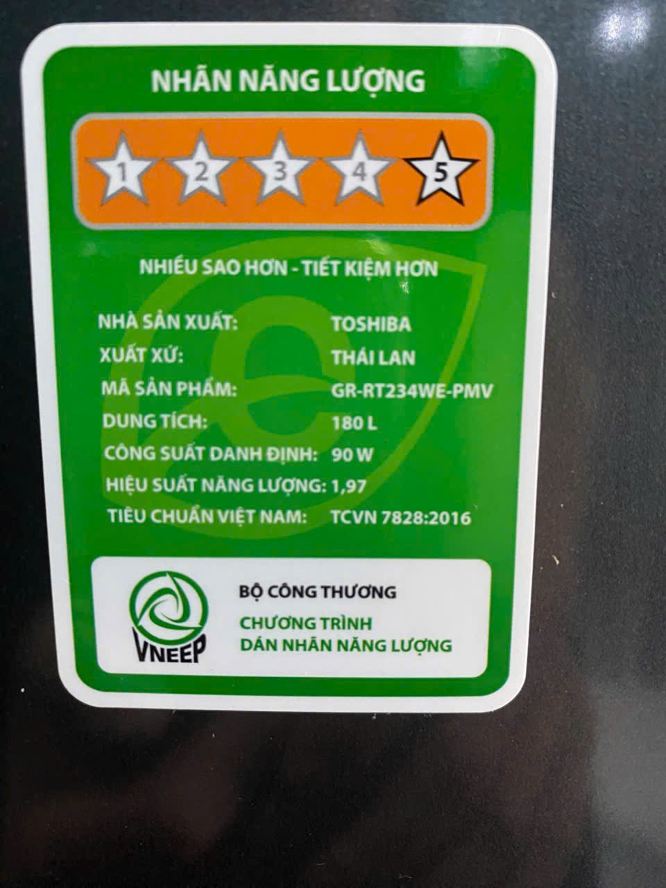 Tủ lạnh Toshiba 180 lít Inverter GR-RT234WE-PMV - Hình ảnh 7