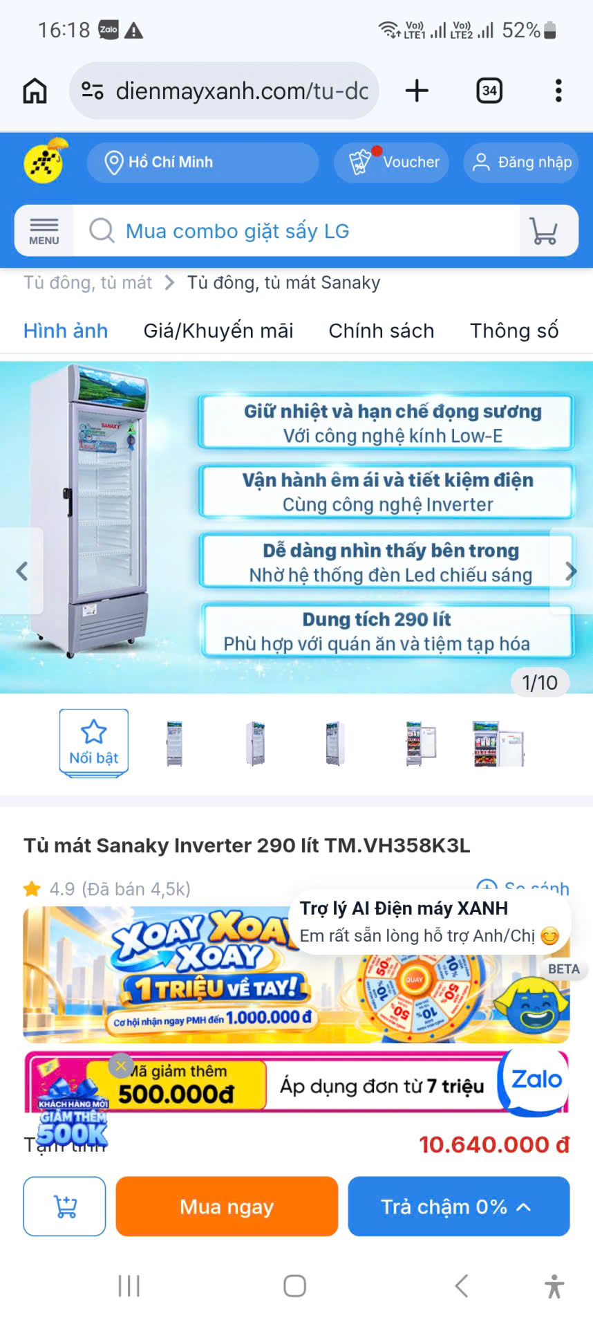 Tủ mát Sanaky 290 lít Inverter 2024 VH-358K3L - FreeShip - Hình ảnh 8